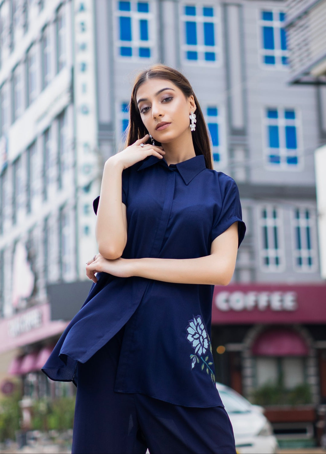 Planet by Eman Butt RTW Solids Georgette Co-Ord Sets Neptune - Summer Collection