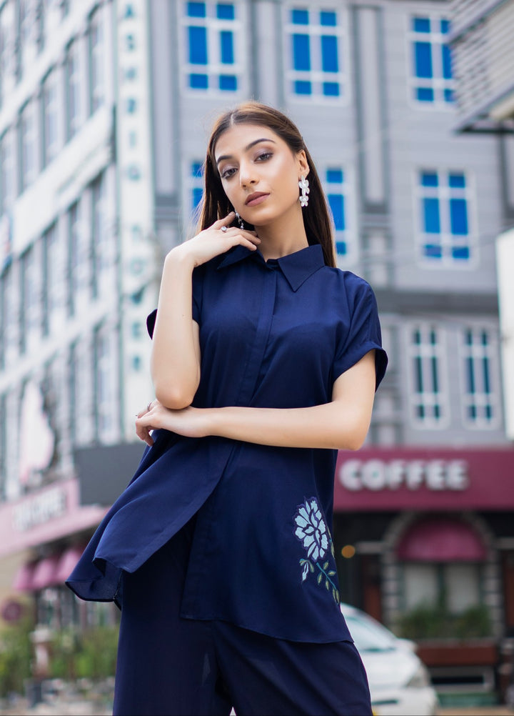 Planet by Eman Butt RTW Solids Georgette Co-Ord Sets Neptune - Summer Collection