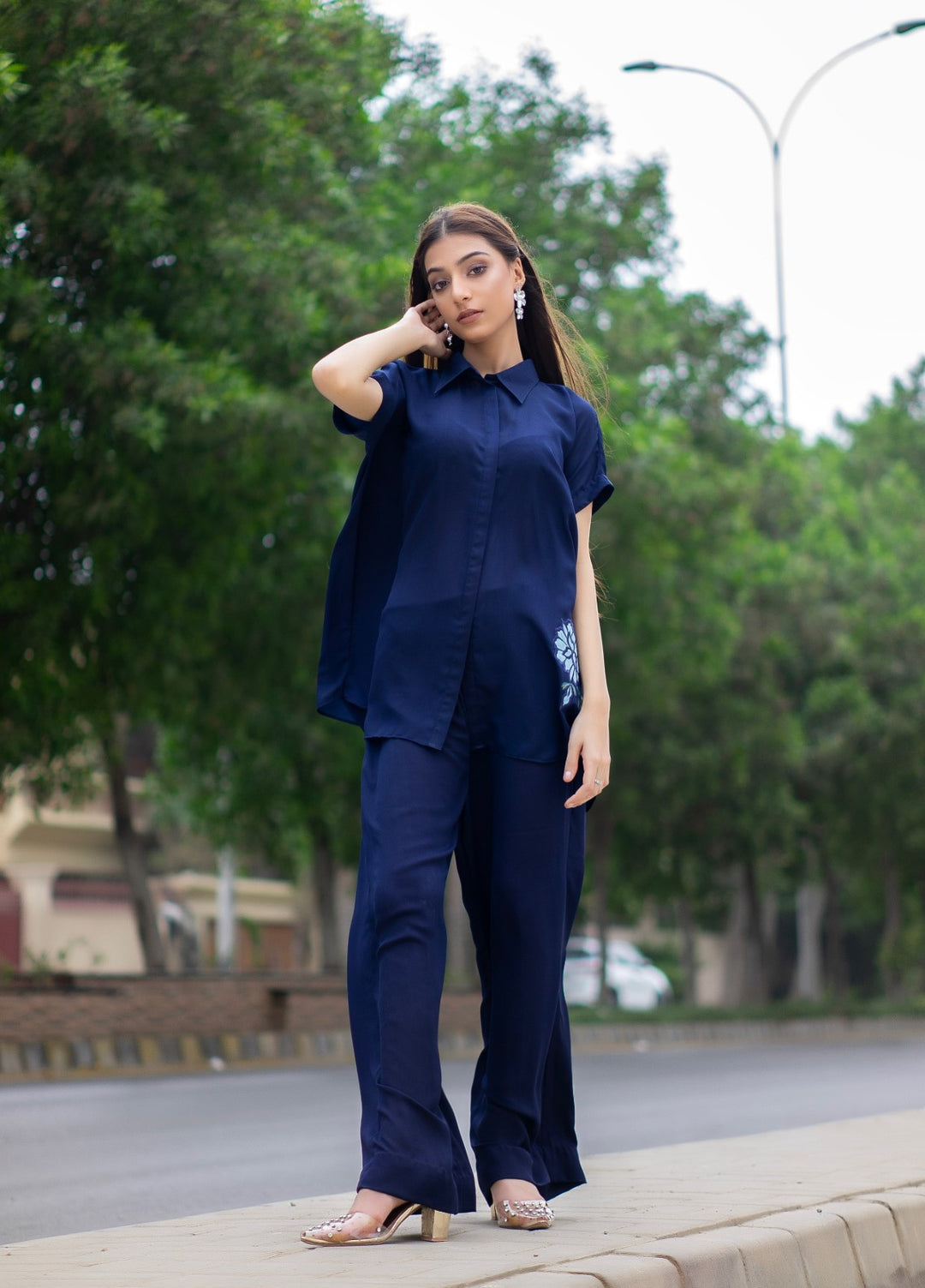 Planet by Eman Butt RTW Solids Georgette Co-Ord Sets Neptune - Summer Collection