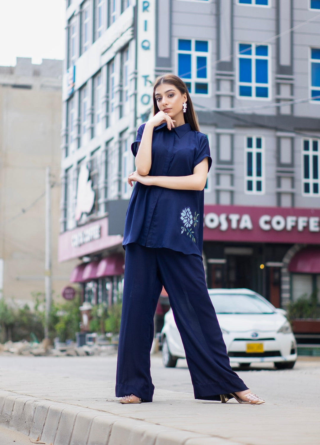 Planet by Eman Butt RTW Solids Georgette Co-Ord Sets Neptune - Summer Collection