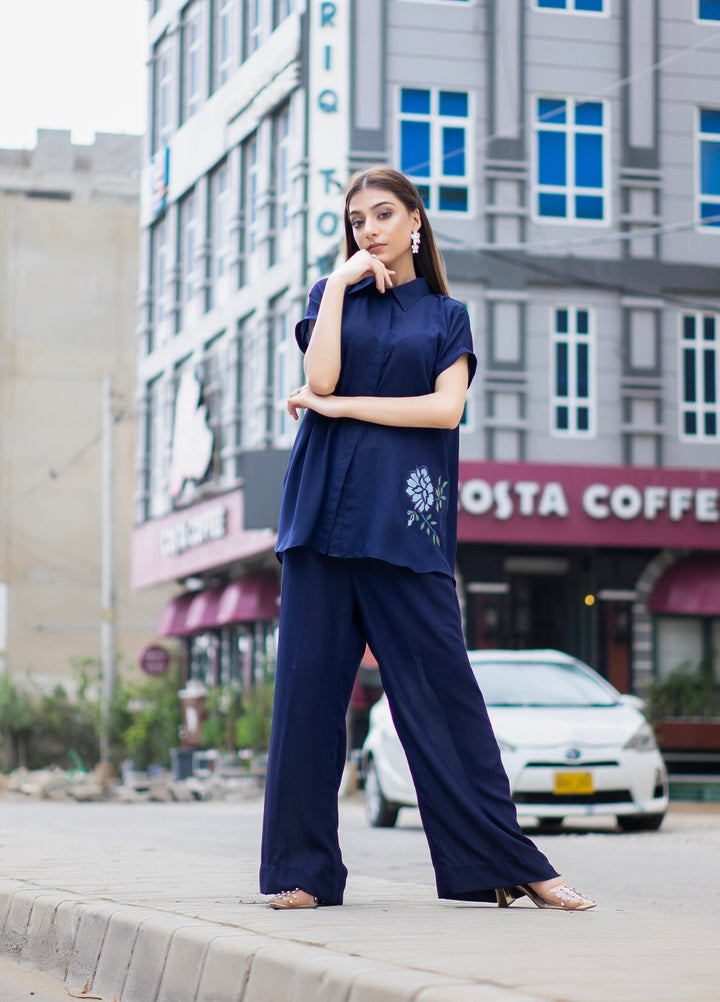 Planet by Eman Butt RTW Solids Georgette Co-Ord Sets Neptune - Summer Collection