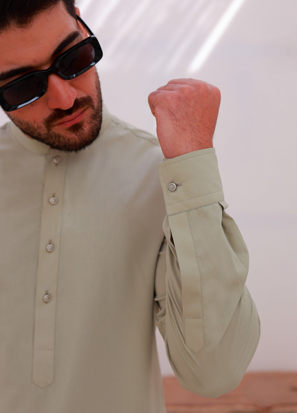 Khuzaim by Nomi Nisar Men RTW Wash N Wear Pista Kameez Shalwar - Summer Collection