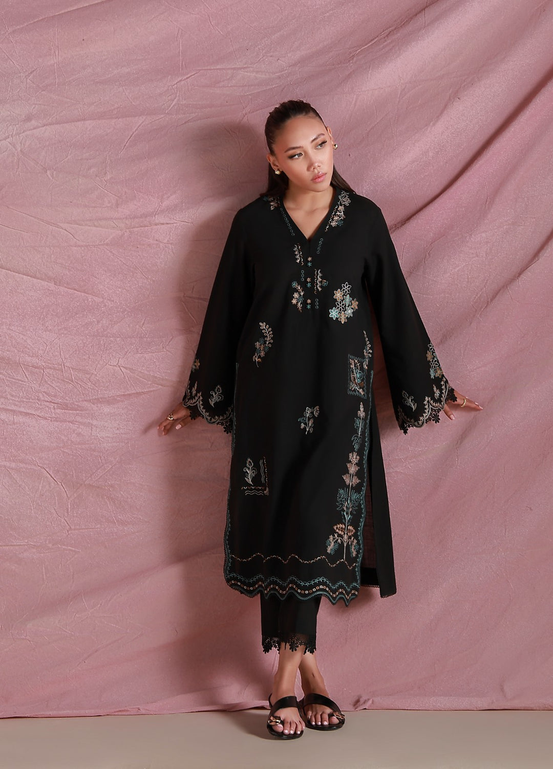 Sahar Women Embroidered Lawn 2 Piece Suit Midnight Afsana - Casual Collection