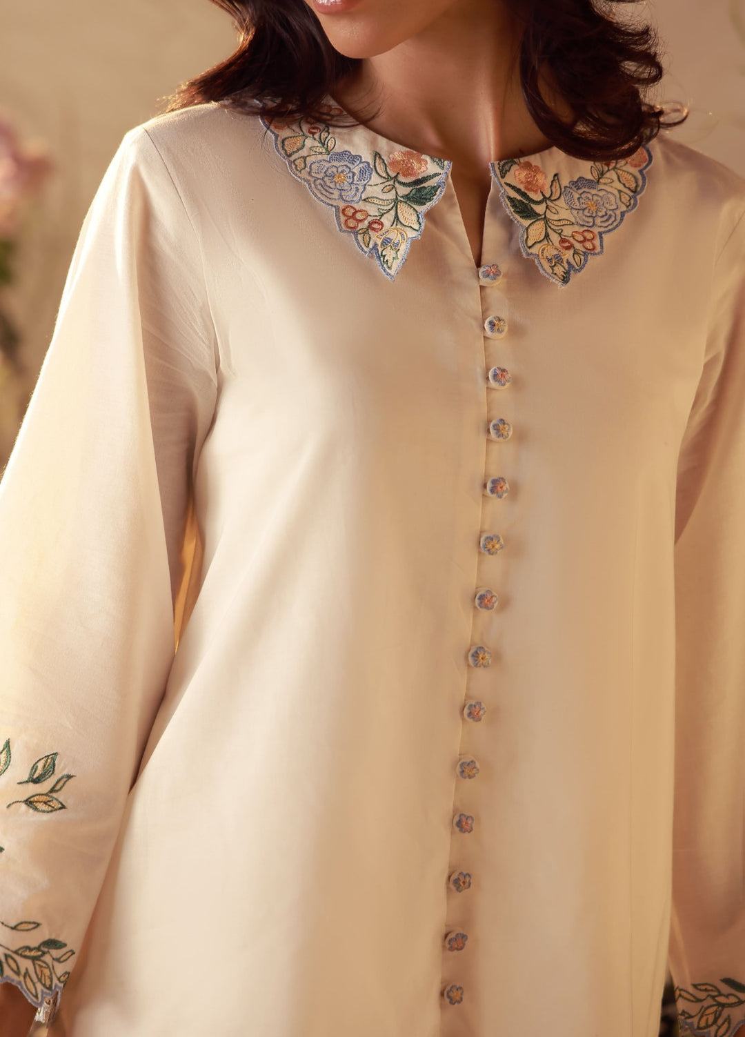 Sahar Women Embroidered Cambric 2 Piece Suit Daisy - Casual Collection