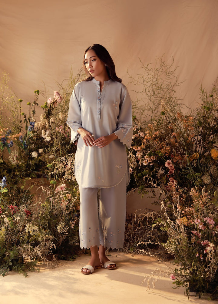 Sahar Women Embroidered Cambric 2 Piece Suit Bluebell - Casual Collection
