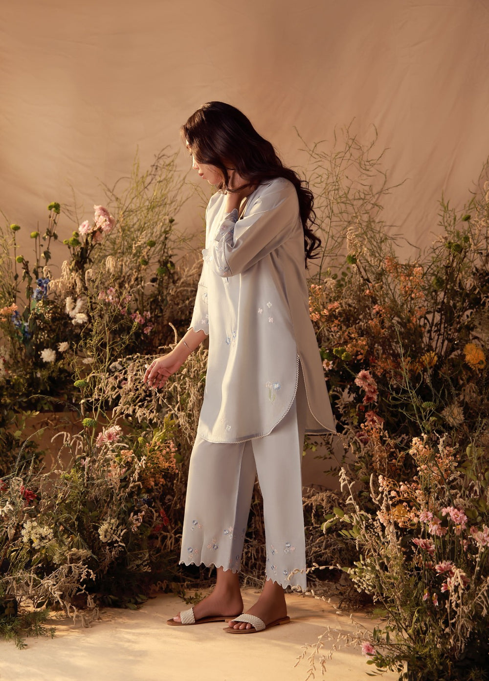 Sahar Women Embroidered Cambric 2 Piece Suit Bluebell - Casual Collection