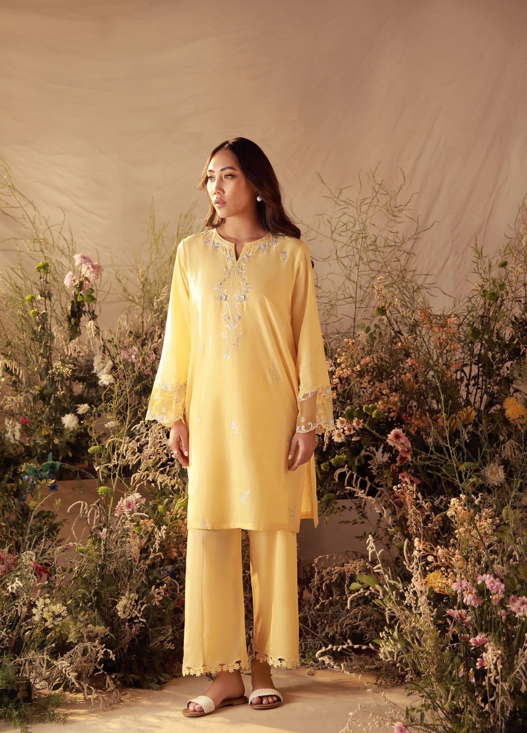 Sahar Women Embroidered Cambric 2 Piece Suit Buttercup - Casual Collection