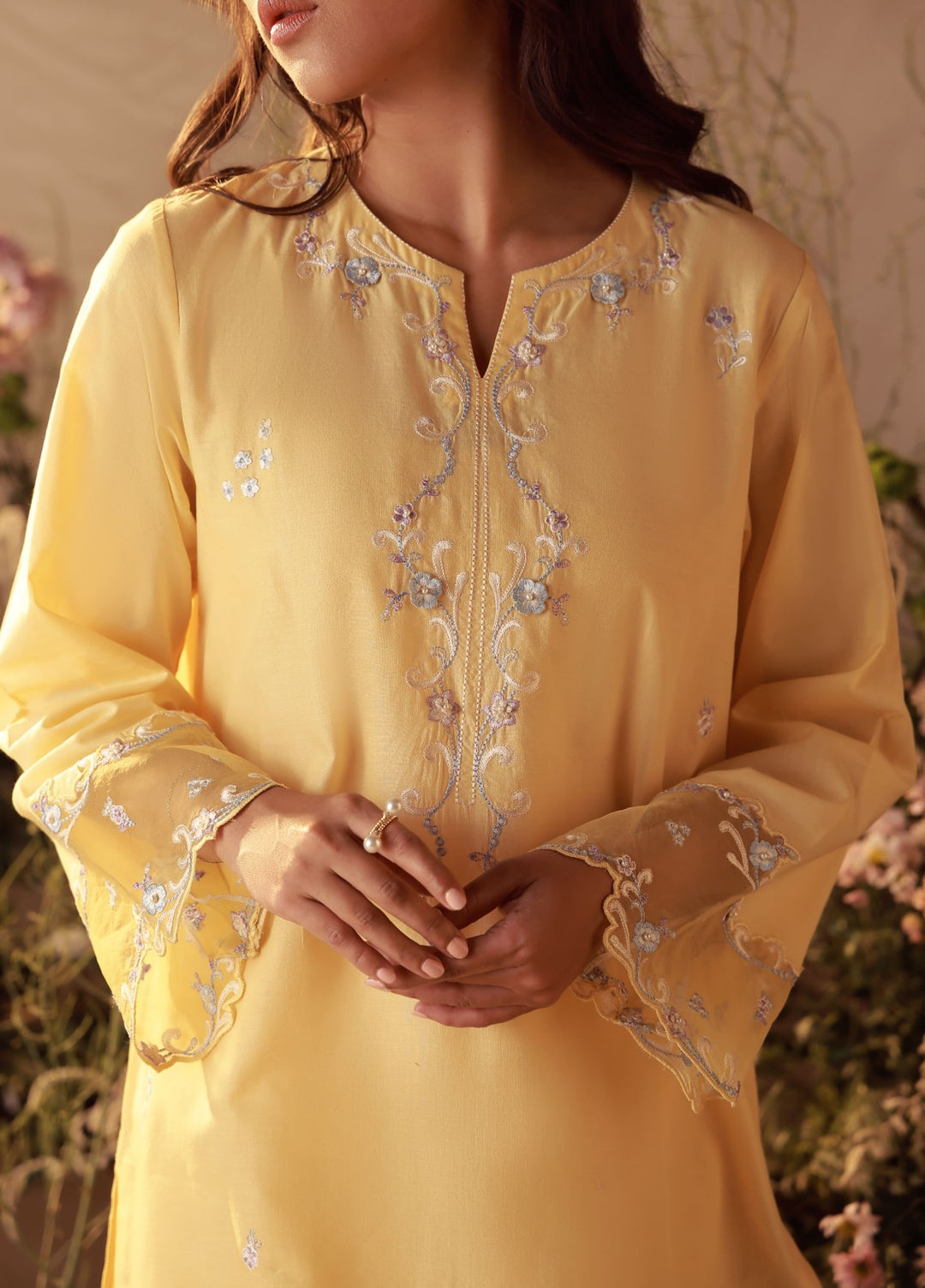 Sahar Women Embroidered Cambric 2 Piece Suit Buttercup - Casual Collection