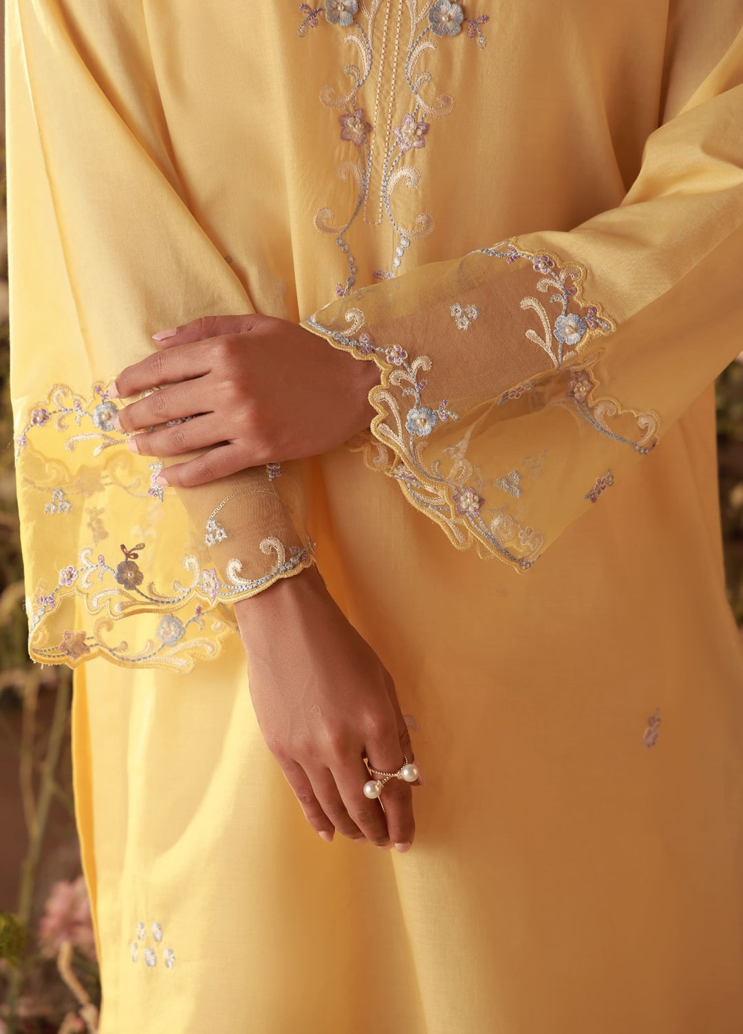Sahar Women Embroidered Cambric 2 Piece Suit Buttercup - Casual Collection
