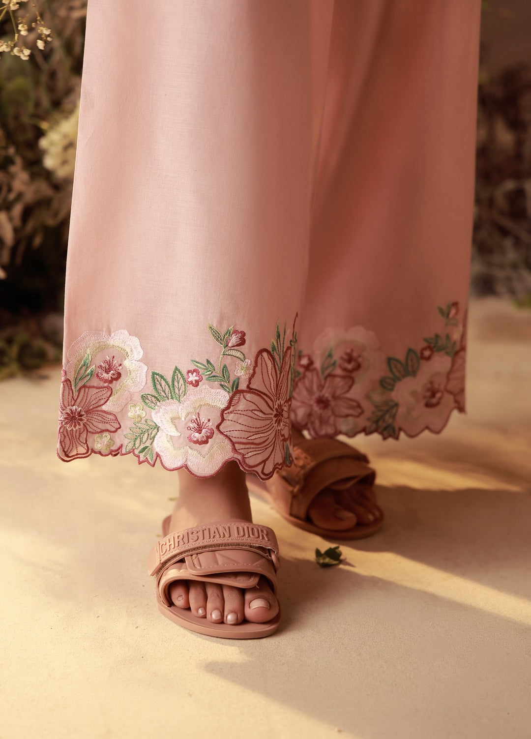 Sahar Women Embroidered Cambric 2 Piece Suit Dusty Blush - Casual Collection