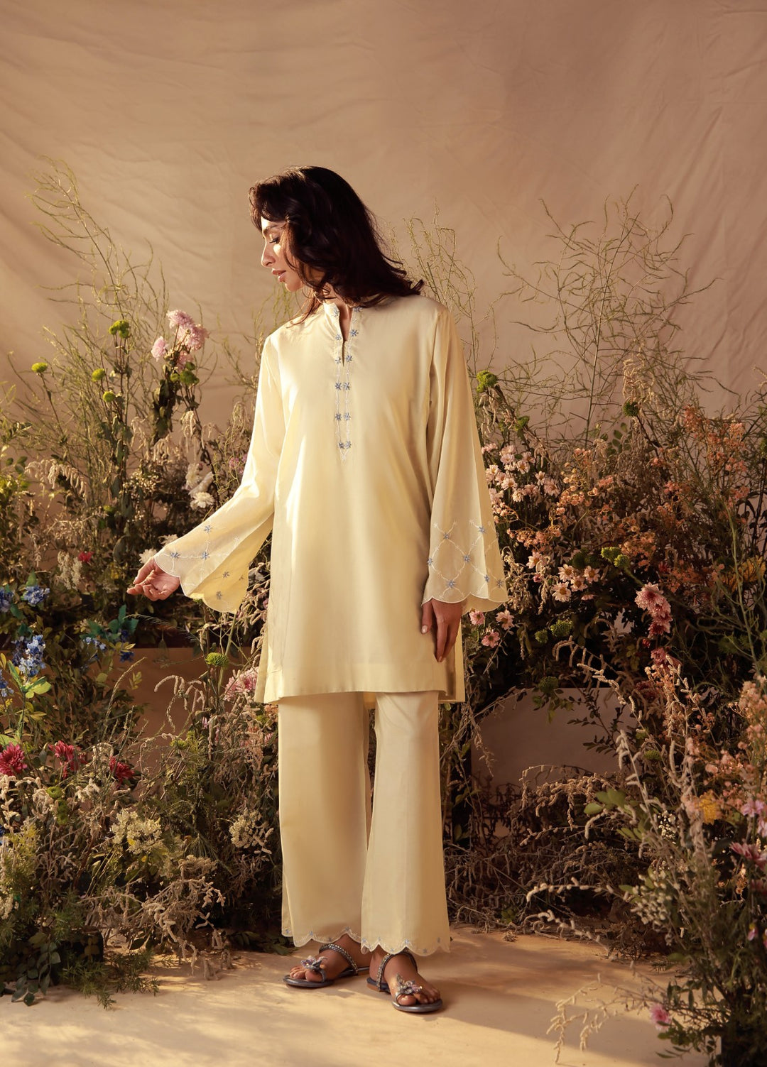 Sahar Women Embroidered Cambric 2 Piece Suit Zinnia - Casual Collection