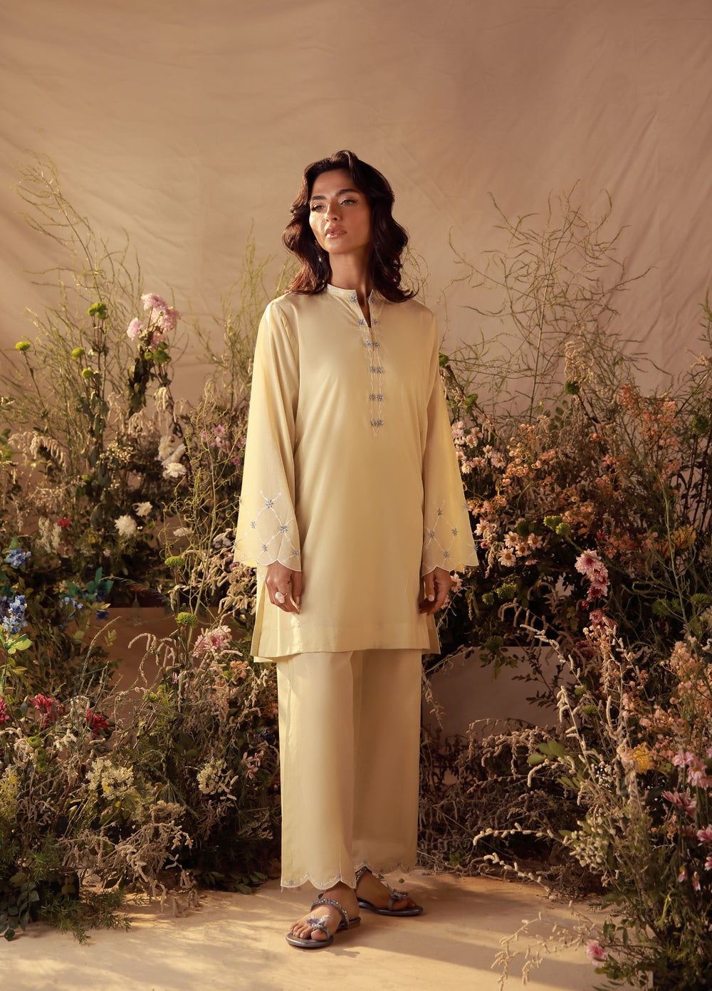 Sahar Women Embroidered Cambric 2 Piece Suit Zinnia - Casual Collection