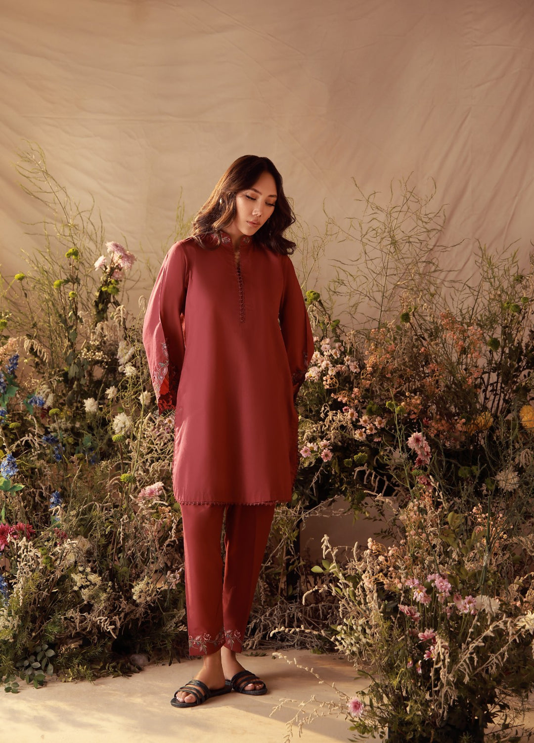 Sahar Women Embroidered Cambric 2 Piece Suit Blossom - Casual Collection