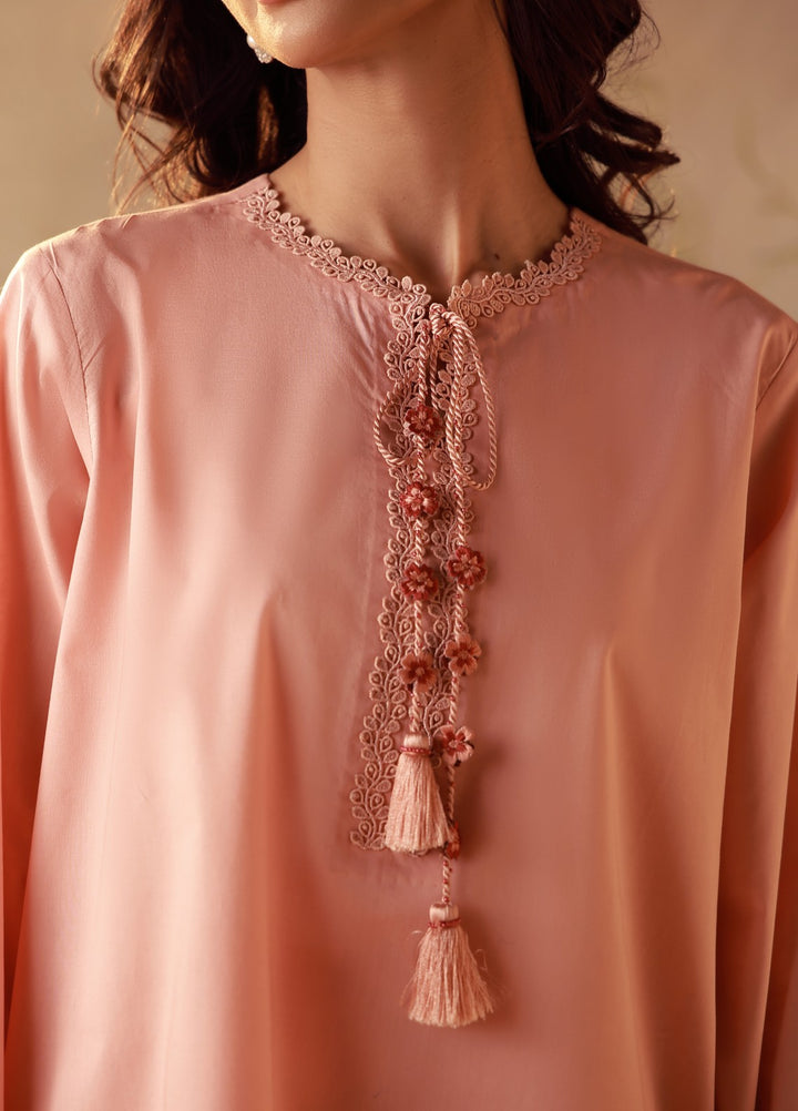 Sahar Women Embroidered Cambric 2 Piece Suit Coral - Casual Collection