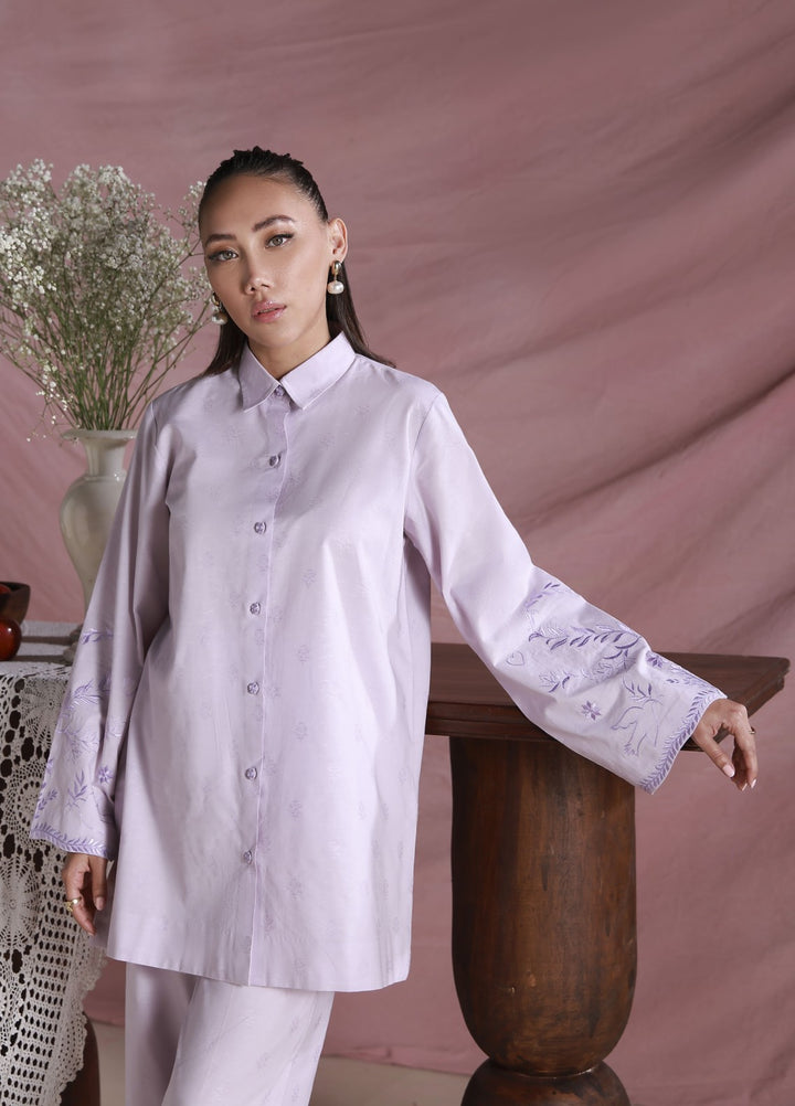 Sahar Women Embroidered Dobby 2 Piece Suit Soft Pearl - Casual Collection