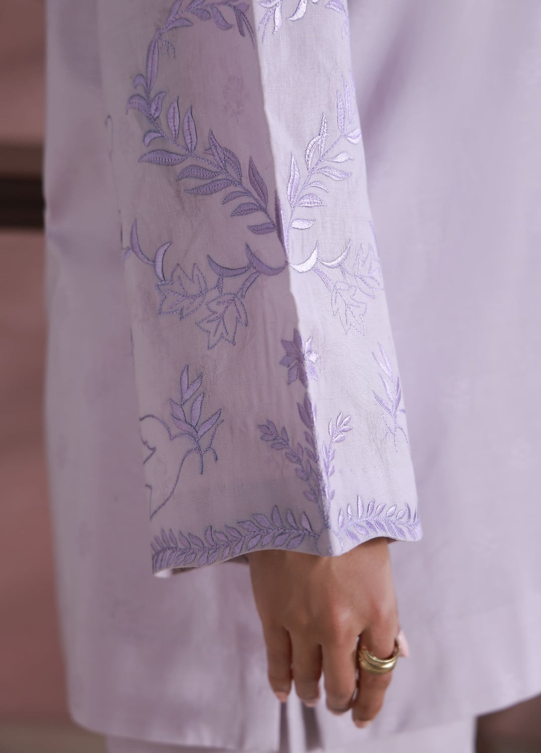 Sahar Women Embroidered Dobby 2 Piece Suit Soft Pearl - Casual Collection