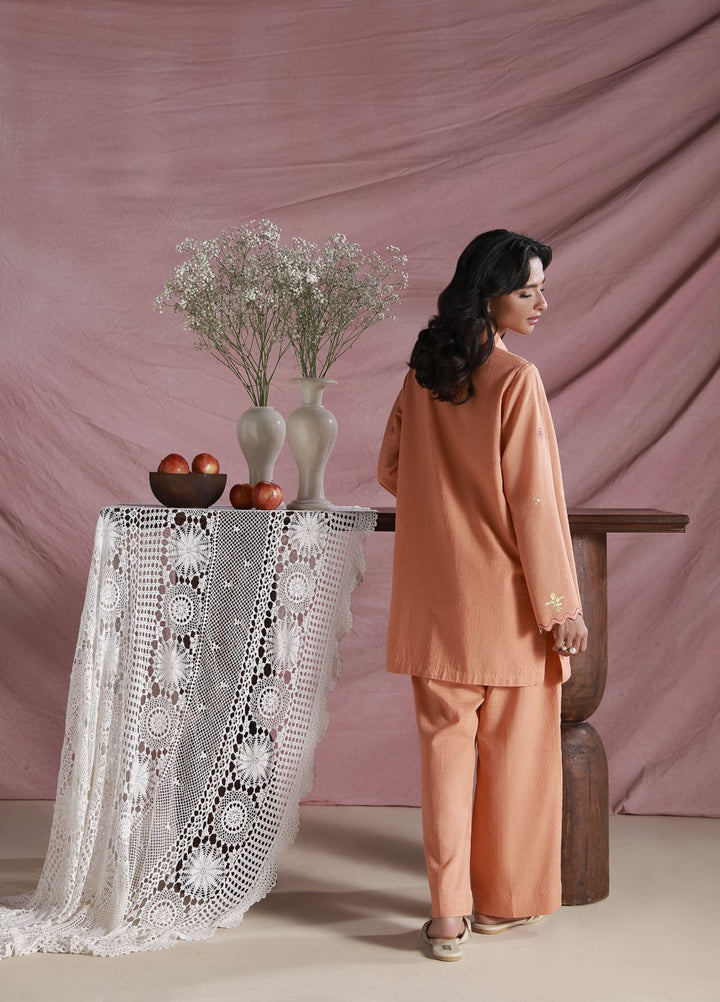 Sahar Women Embroidered Dobby 2 Piece Suit Citrus Bloom - Casual Collection