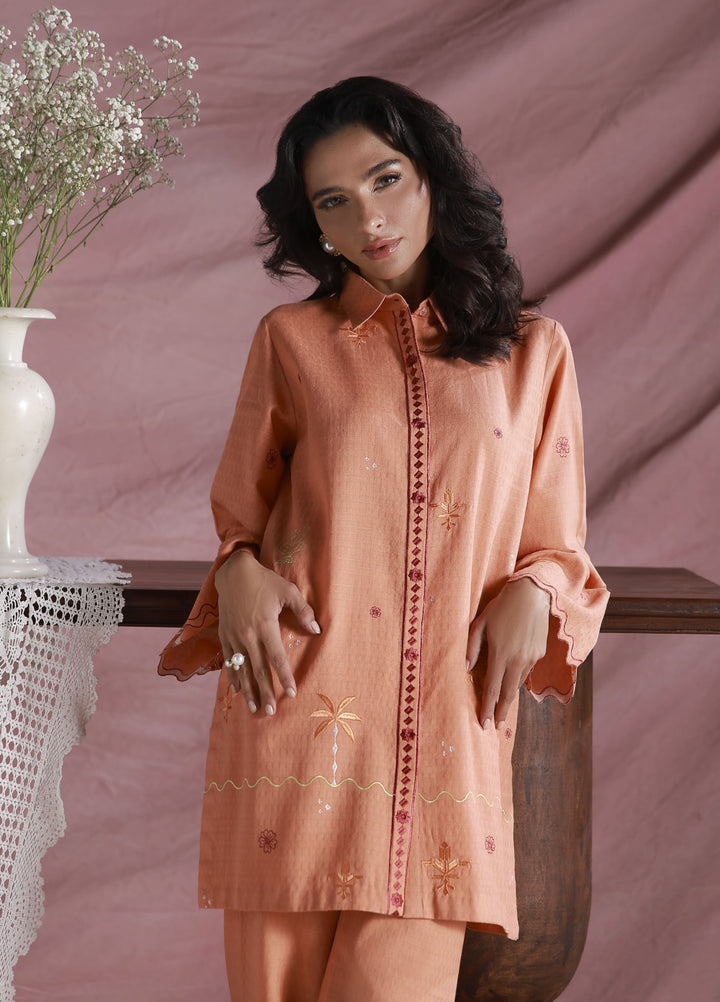 Sahar Women Embroidered Dobby 2 Piece Suit Citrus Bloom - Casual Collection