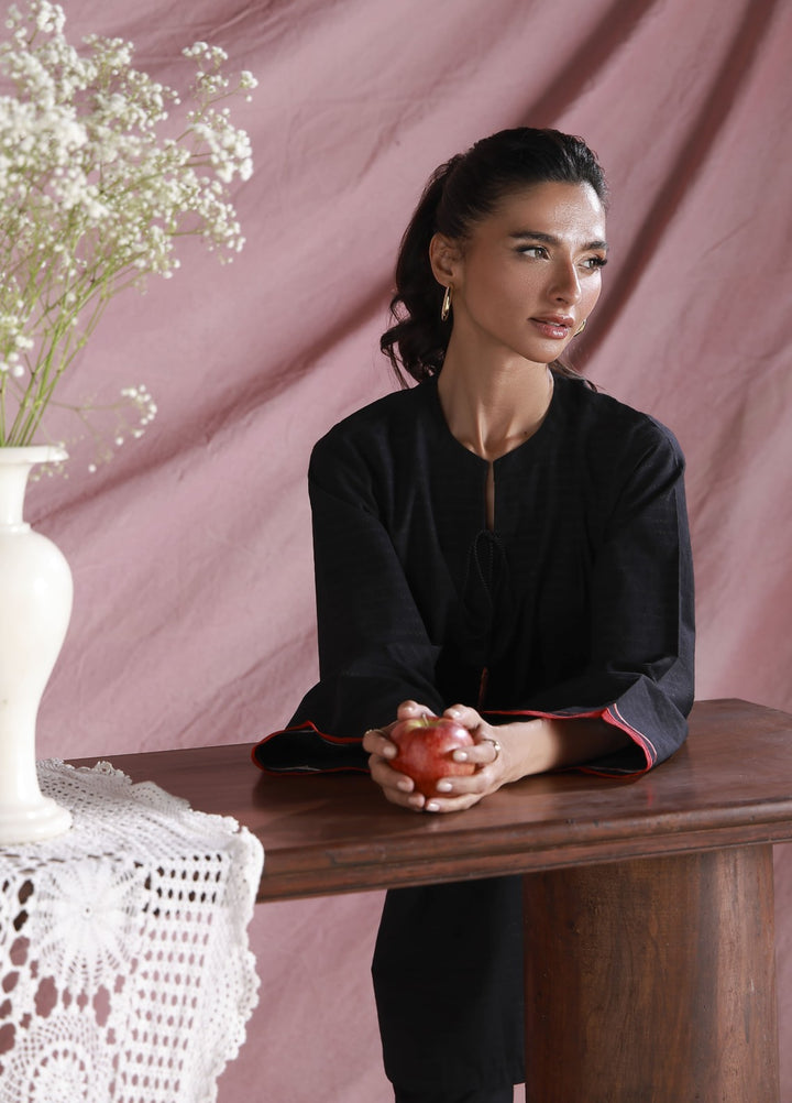 Sahar Women Embroidered Dobby 2 Piece Suit Midnight Rose - Casual Collection