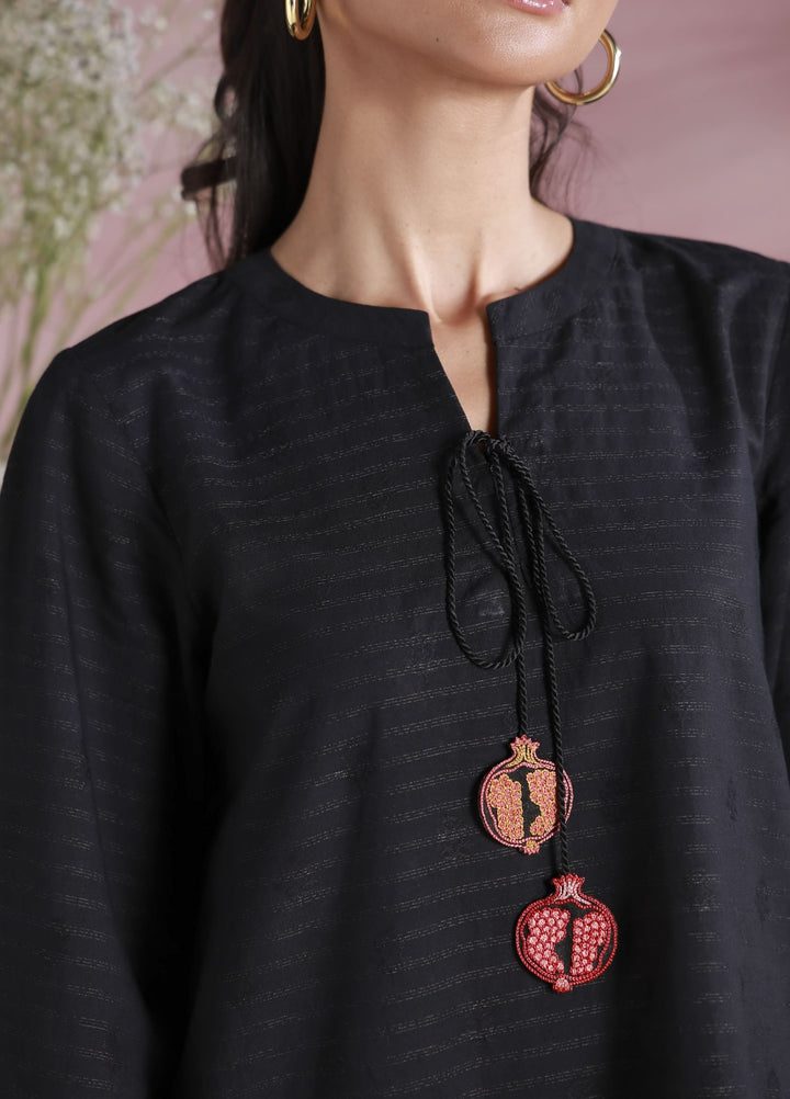 Sahar Women Embroidered Dobby 2 Piece Suit Midnight Rose - Casual Collection