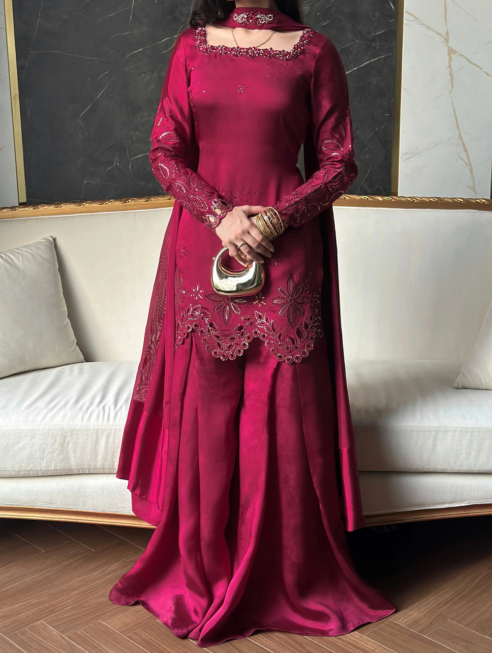 Scherezade Women RTW Embroidered 3 Piece Suit BERRY - SCHEREZADE - Festive Collection