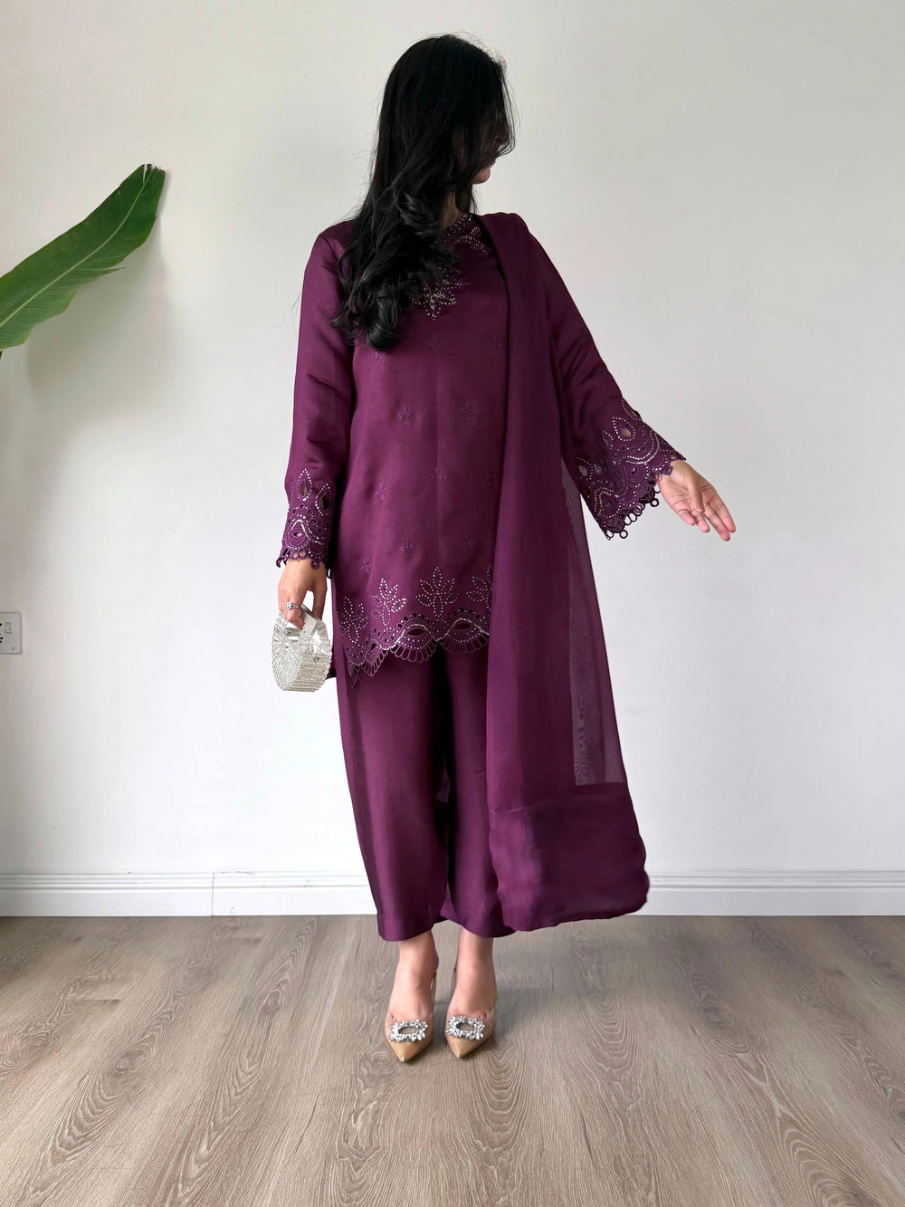 Scherezade Women RTW Embroidered 3 Piece Suit CADBERRY - SCHEREZADE - Festive Collection