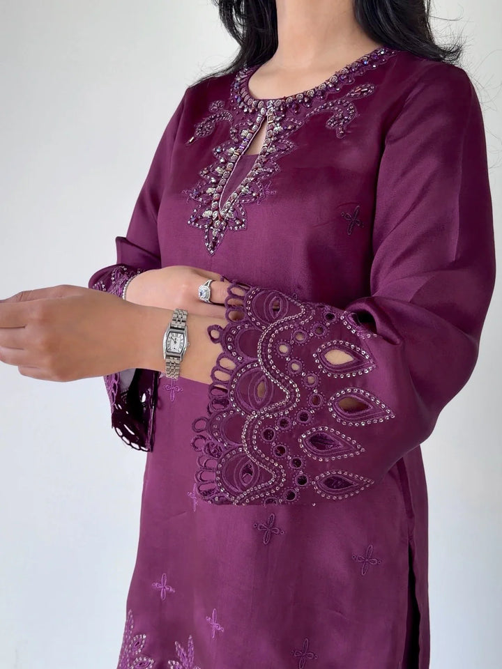 Scherezade Women RTW Embroidered 3 Piece Suit CADBERRY - SCHEREZADE - Festive Collection