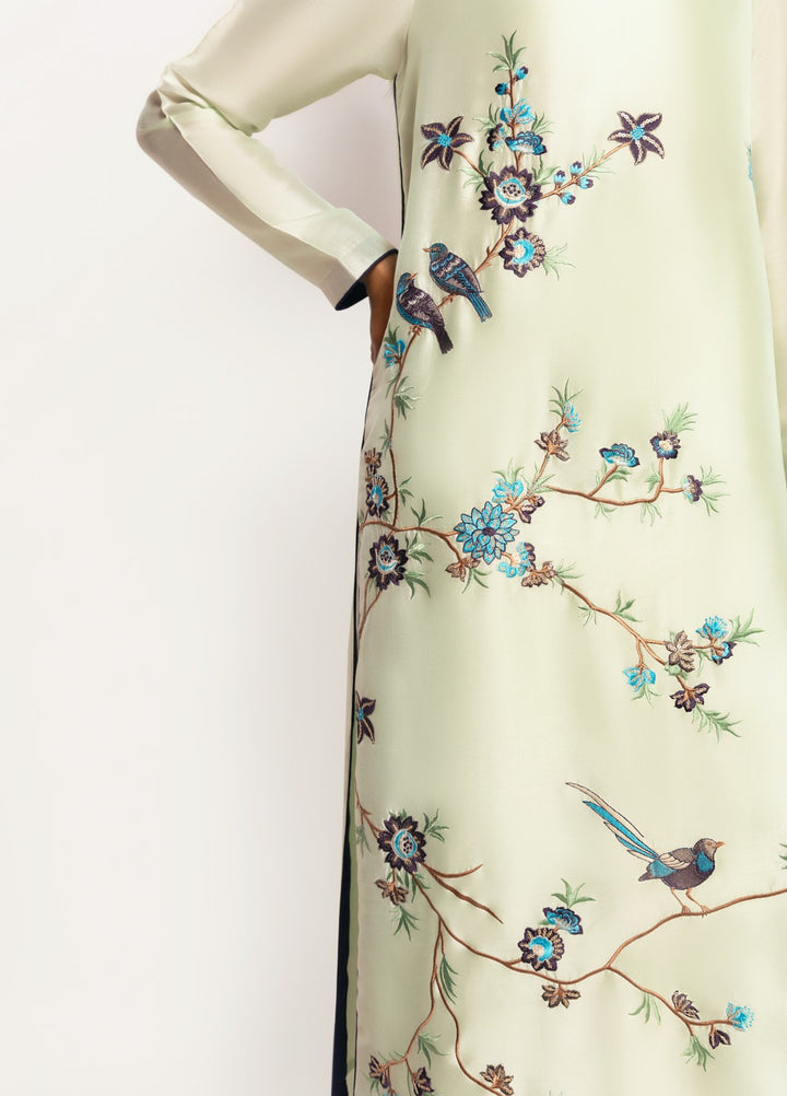 Gulenoor Women RTW Embroidered Sheesha Silk 3 Piece Suit The Jade Oasis - Festive Collection