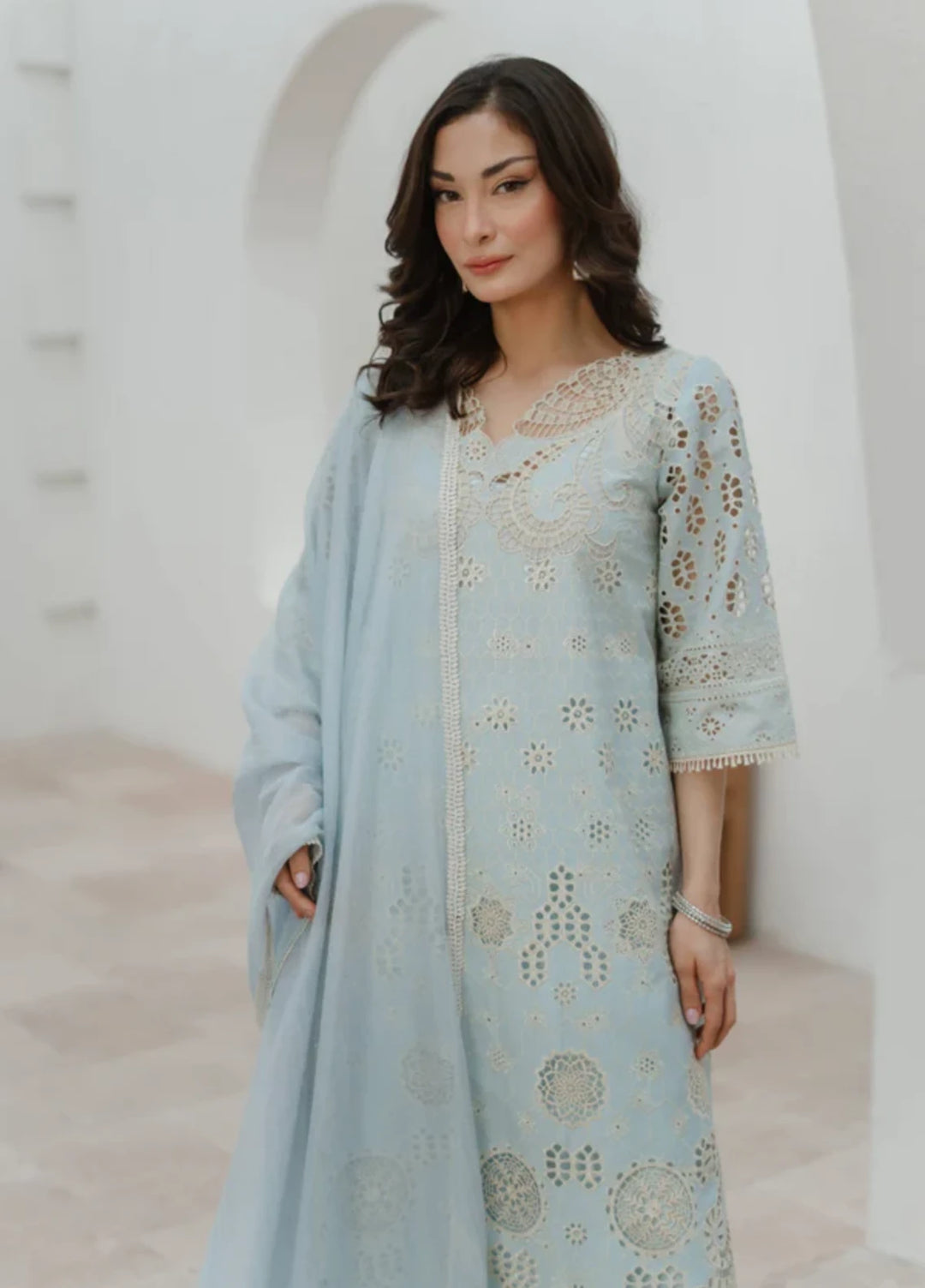 Manara by Maria RTW Embroidered Chikankari 3 Piece Suit DAFFODIL Festive Collection