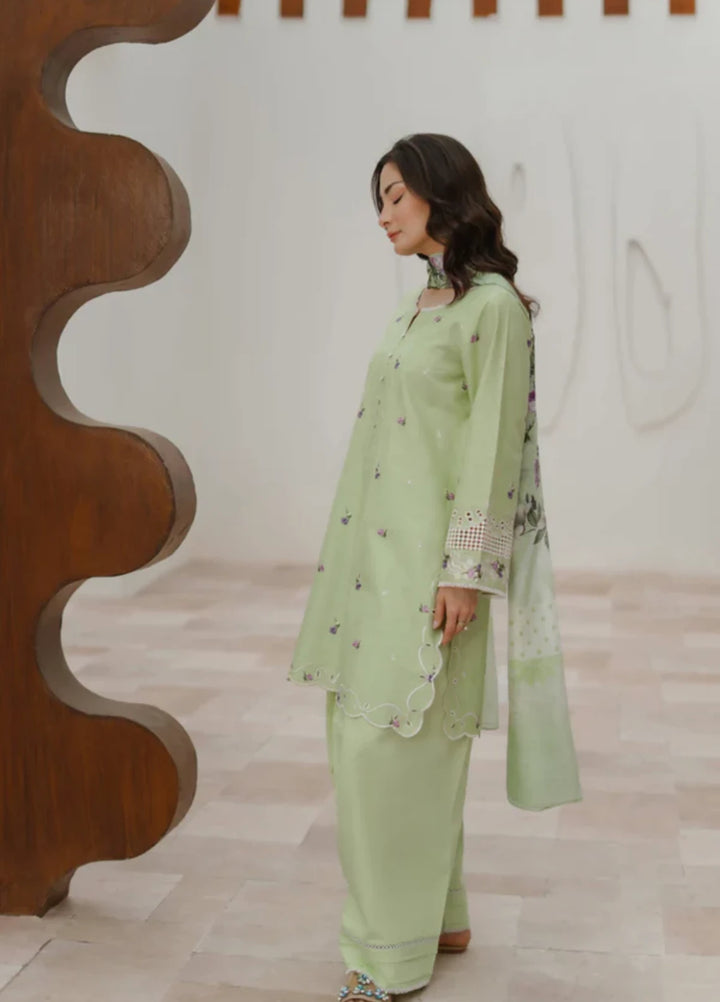 Manara by Maria RTW Embroidered Chiffon 3 Piece Suit GARDENIA Festive Collection