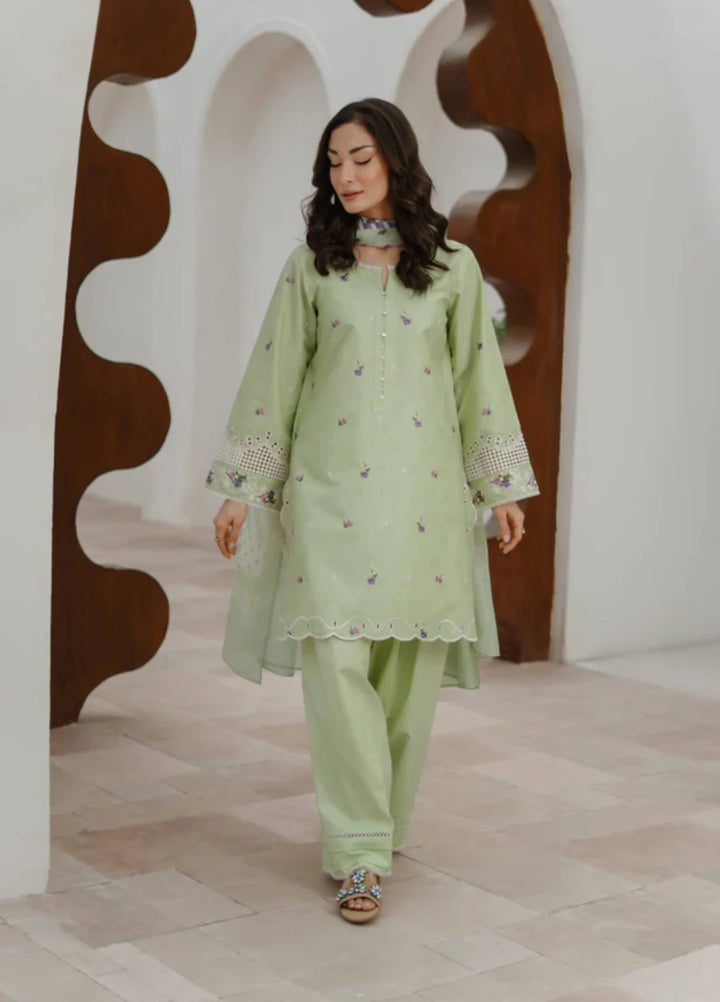 Manara by Maria RTW Embroidered Chiffon 3 Piece Suit GARDENIA Festive Collection