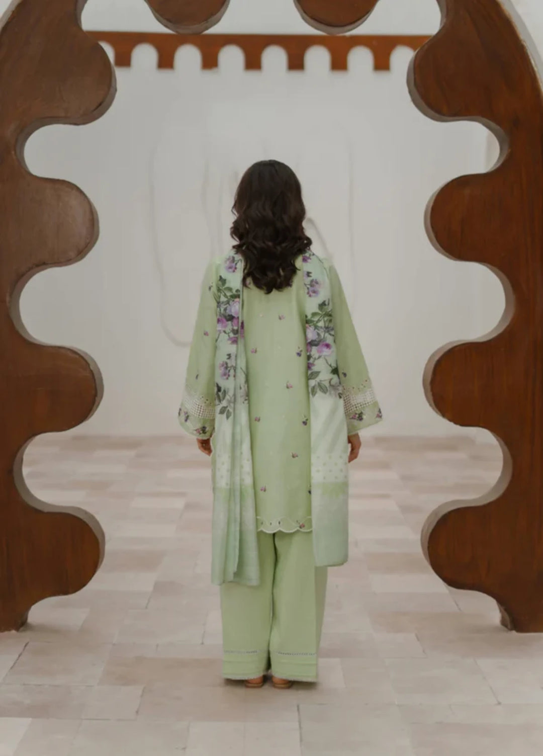 Manara by Maria RTW Embroidered Chiffon 3 Piece Suit GARDENIA Festive Collection
