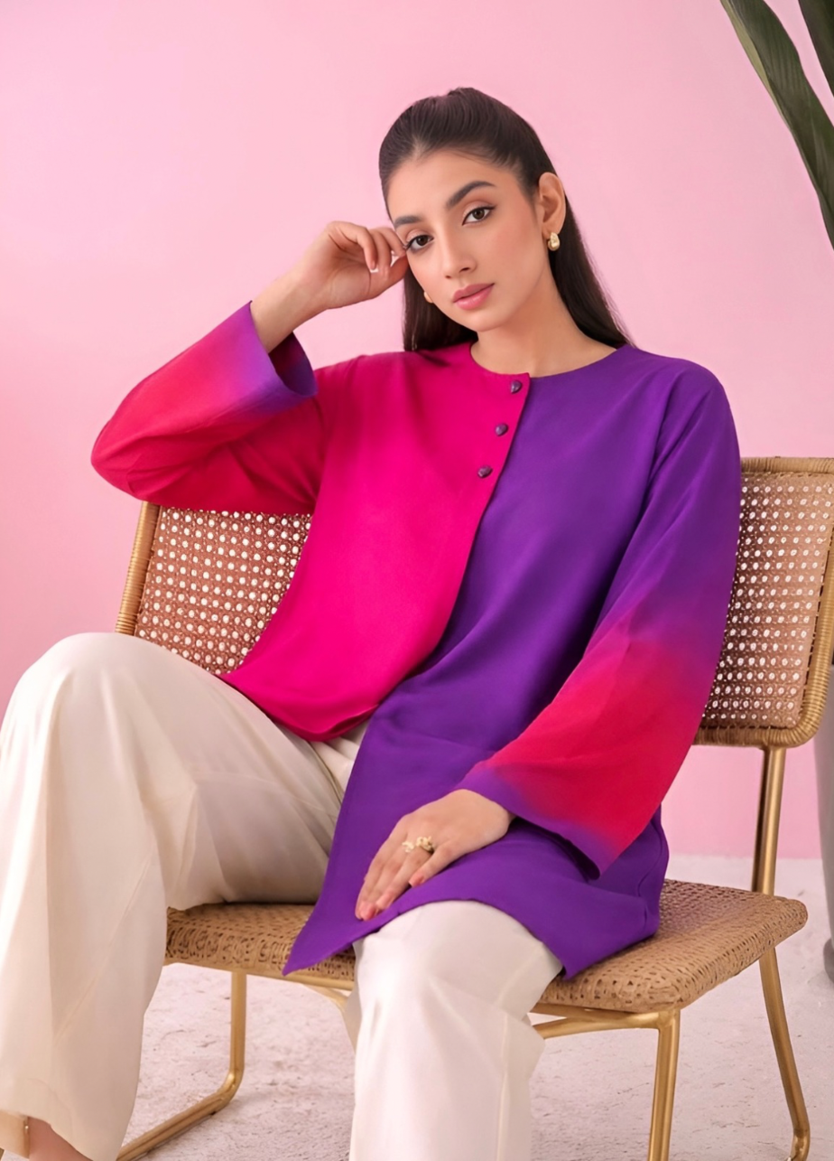 Summer Fusion by The Girl Store RTW Solids Lawn 2 Piece Suit Berry Blush - Casual Collection