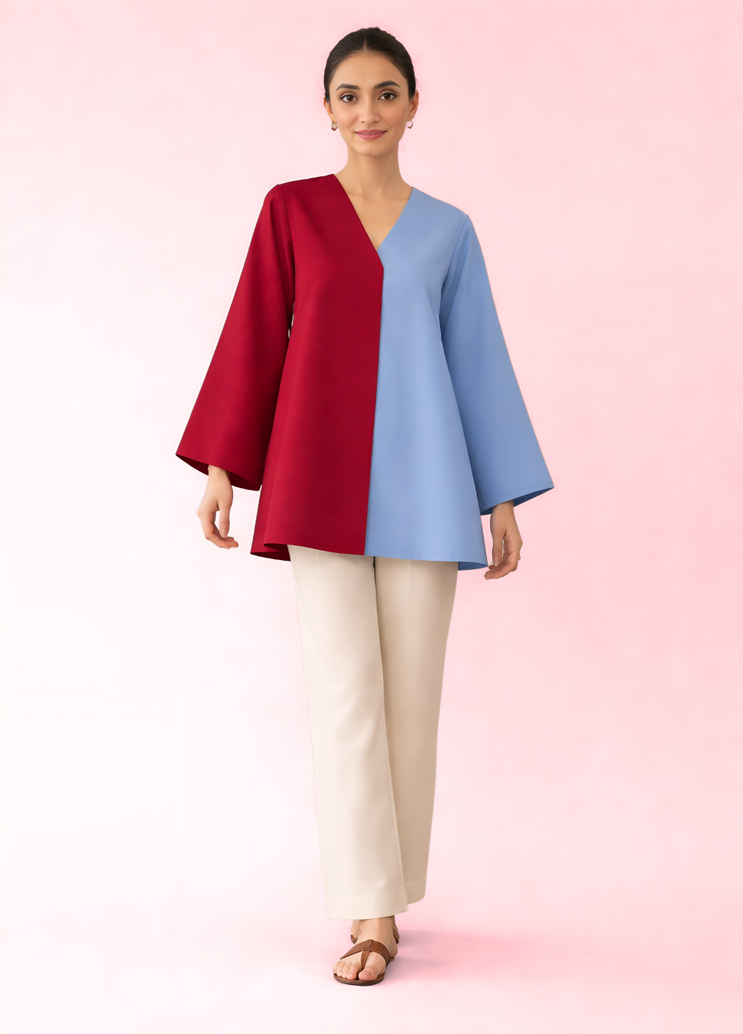 Summer Fusion by The Girl Store RTW Solids Lawn 2 Piece Suit Cherry Kiss - Casual Collection