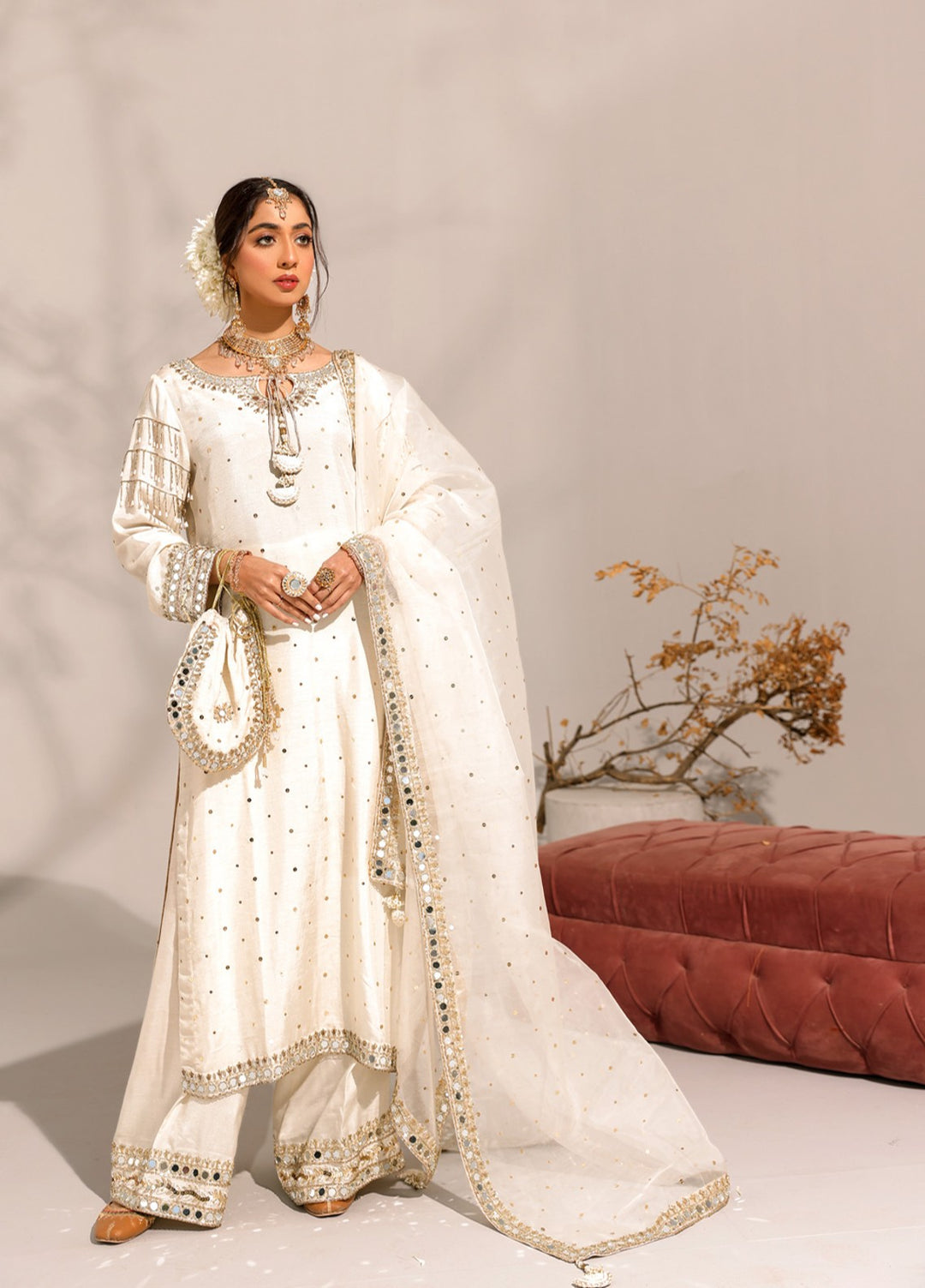 Manzilen by Ibraysha Women RTW Hand work Korean Silk 3 Piece Suit Ujala - Festive Collection