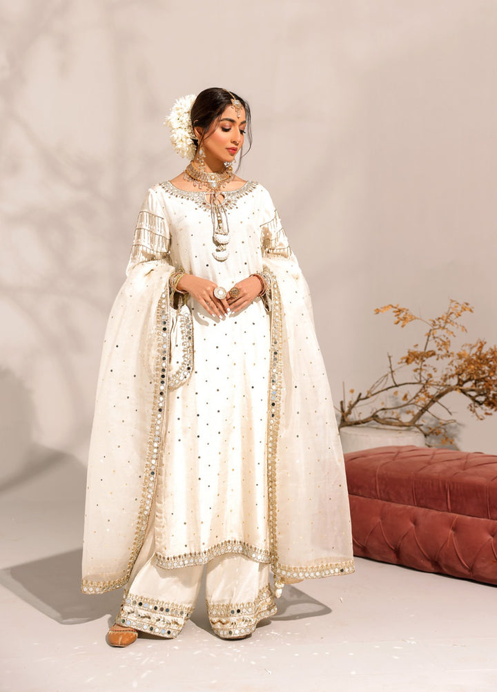 Manzilen by Ibraysha Women RTW Hand work Korean Silk 3 Piece Suit Ujala - Festive Collection