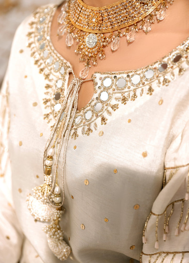 Manzilen by Ibraysha Women RTW Hand work Korean Silk 3 Piece Suit Ujala - Festive Collection