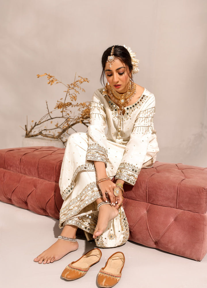 Manzilen by Ibraysha Women RTW Hand work Korean Silk 3 Piece Suit Ujala - Festive Collection