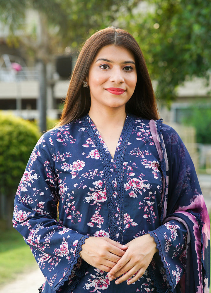 Ileen by Naba Bilal Unstitched Printed Lawn 3 Piece Suit Zinia - Casual Collection