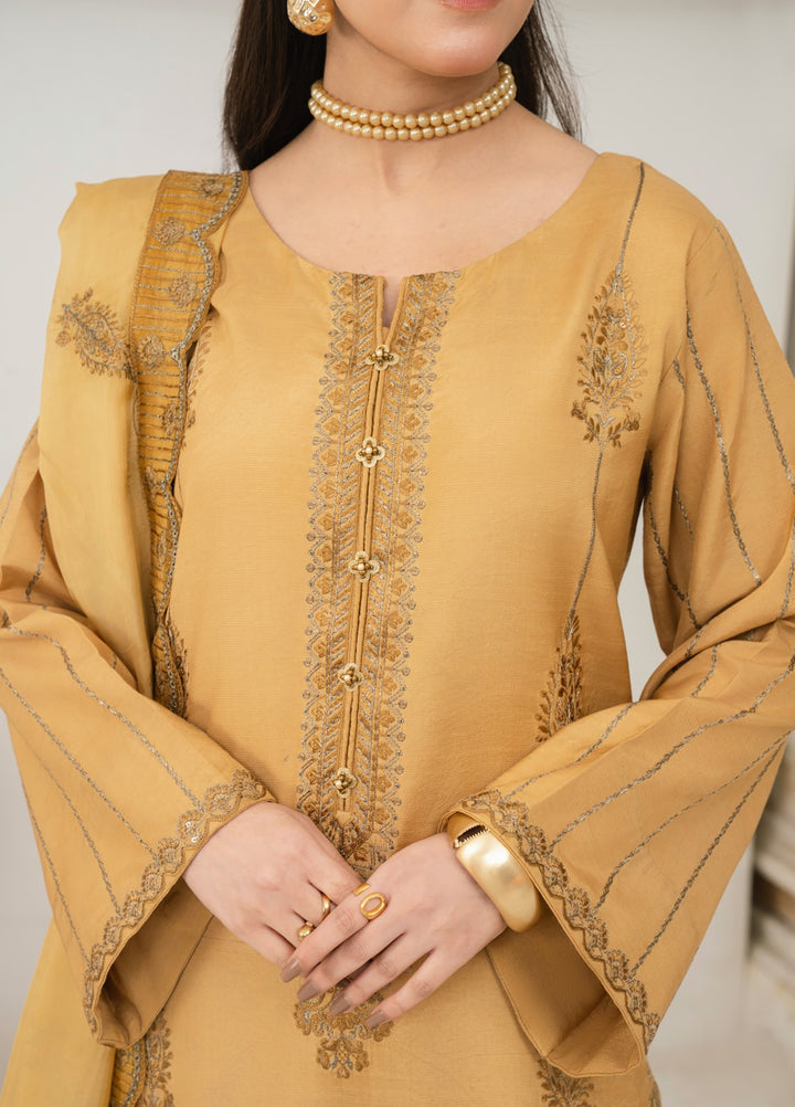 Pashmire Women RTW Embroidered Raw Silk 3 Piece Suit Azal - Casual Collection