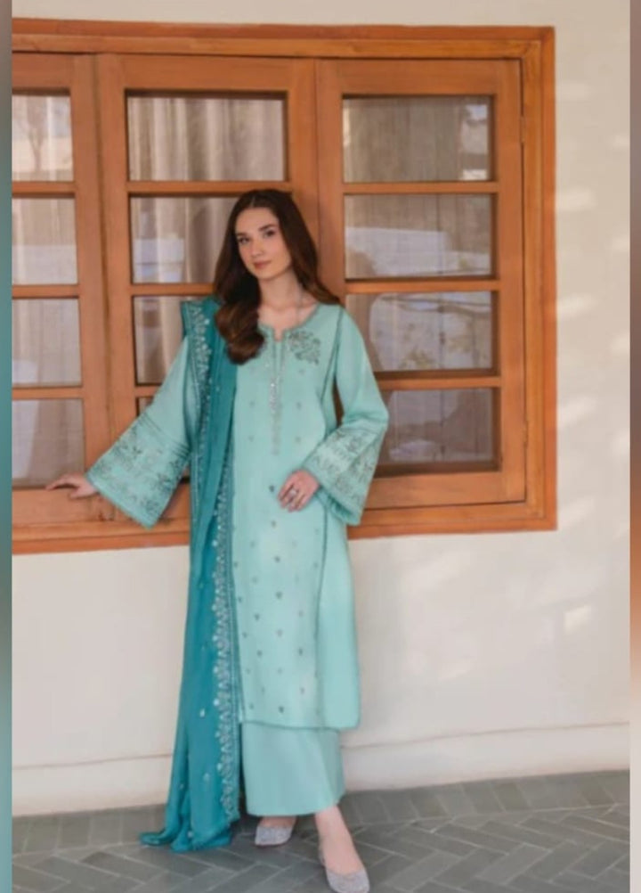 Pashmire Women RTW Embroidered Raw Silk 3 Piece Suit Lyra - Festive Collection