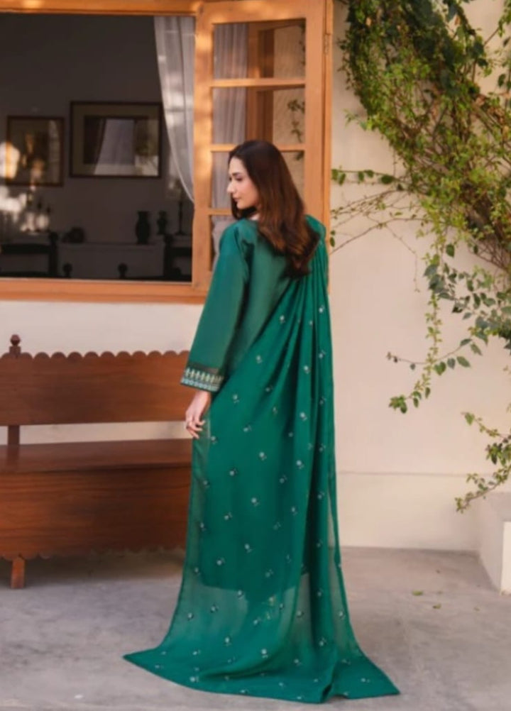 Pashmire Women RTW Embroidered Raw Silk 3 Piece Suit Celeste - Festive Collection
