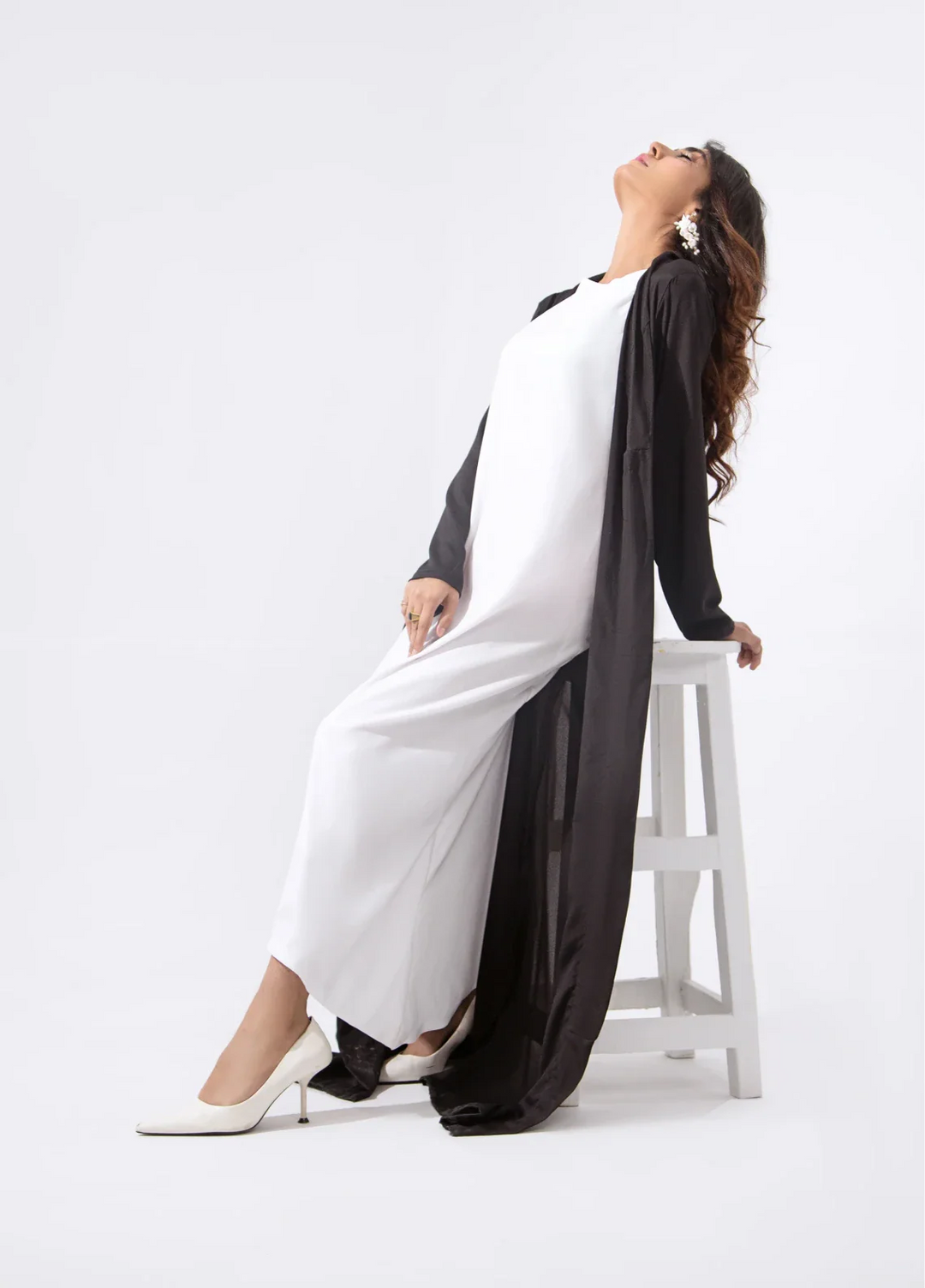 Mehr by Syah Women RTW Solids Grip 2 Piece Suit Diagonal Cut Maxi with Cape Festive Collection