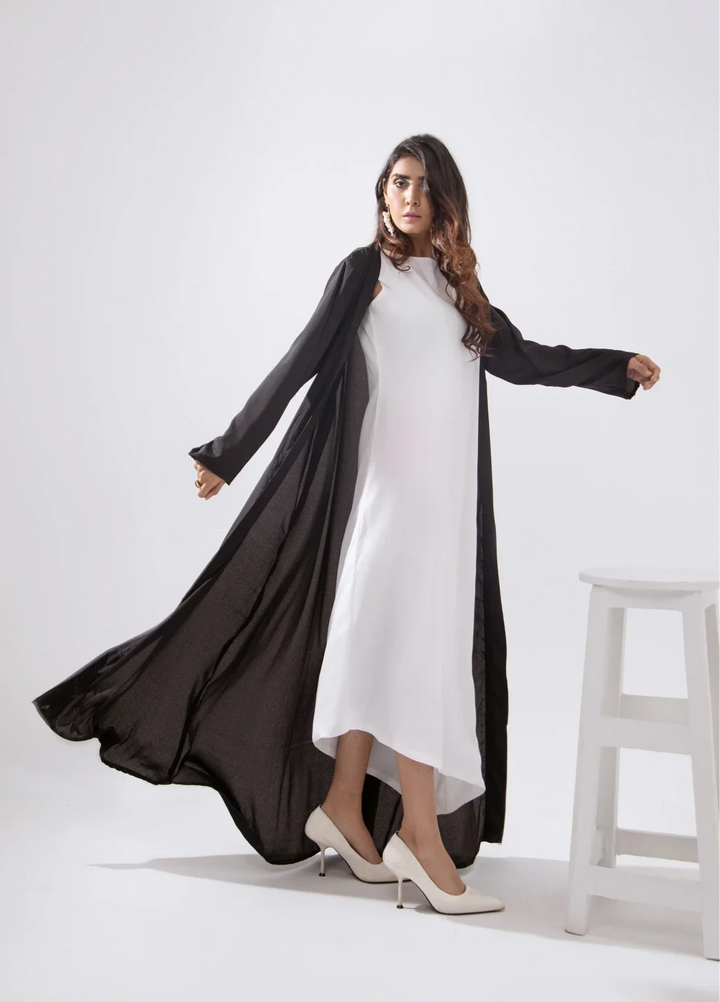 Mehr by Syah Women RTW Solids Grip 2 Piece Suit Diagonal Cut Maxi with Cape Festive Collection