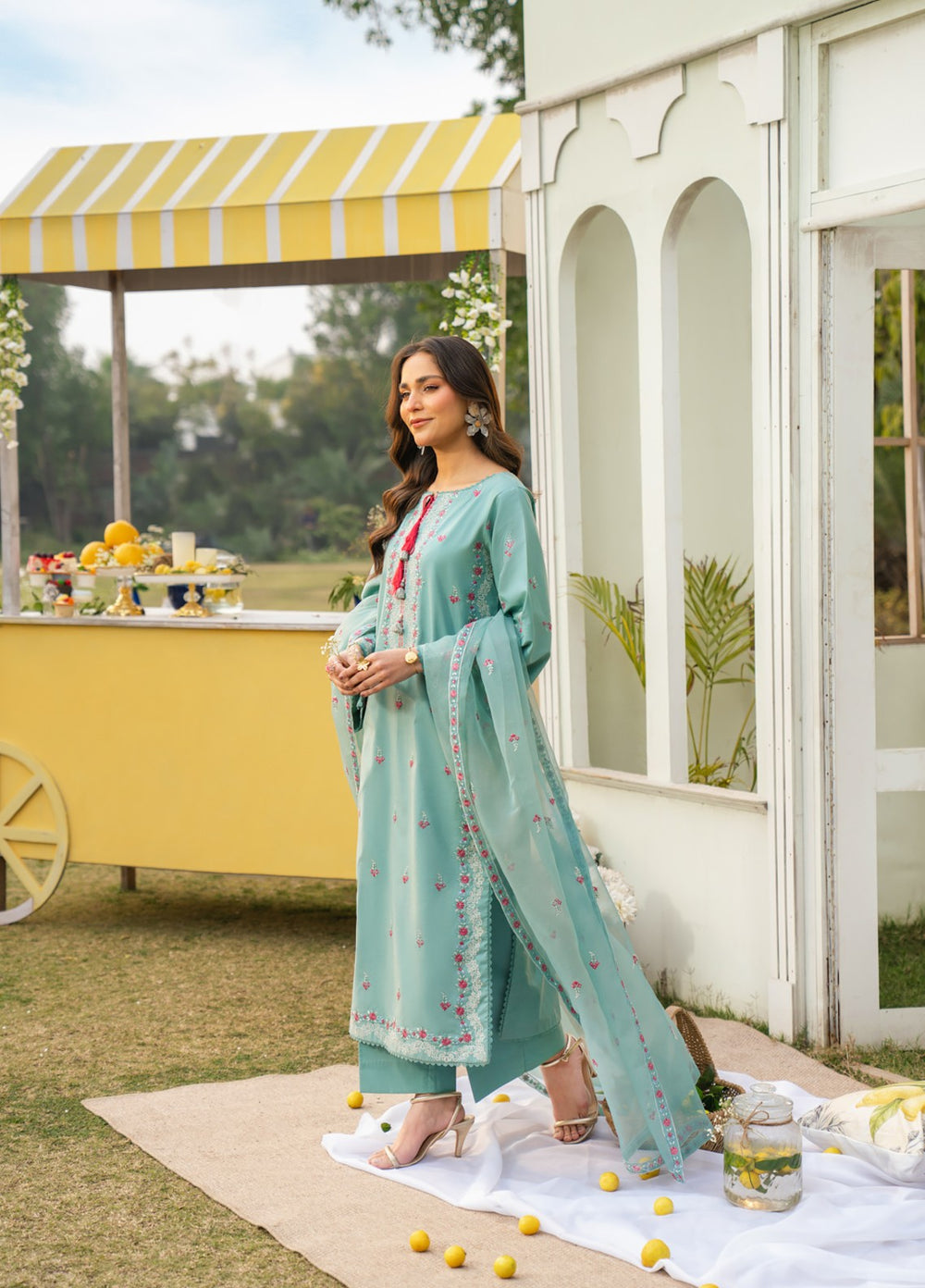 Pashmire Women RTW Embroidered Raw Silk 3 Piece Suit Gulnar - Festive Collection