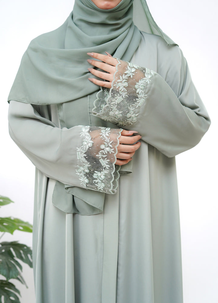 Esmira by Clarity Glam Women RTW Hand work Zoom 2 Piece Marvella Abaya with Scarf Casual Collection