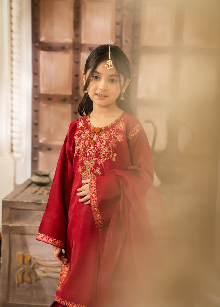 Mini Mefil by Pashmire RTW Embroidered Silk 3 Piece Suit Raahi Festive Collection