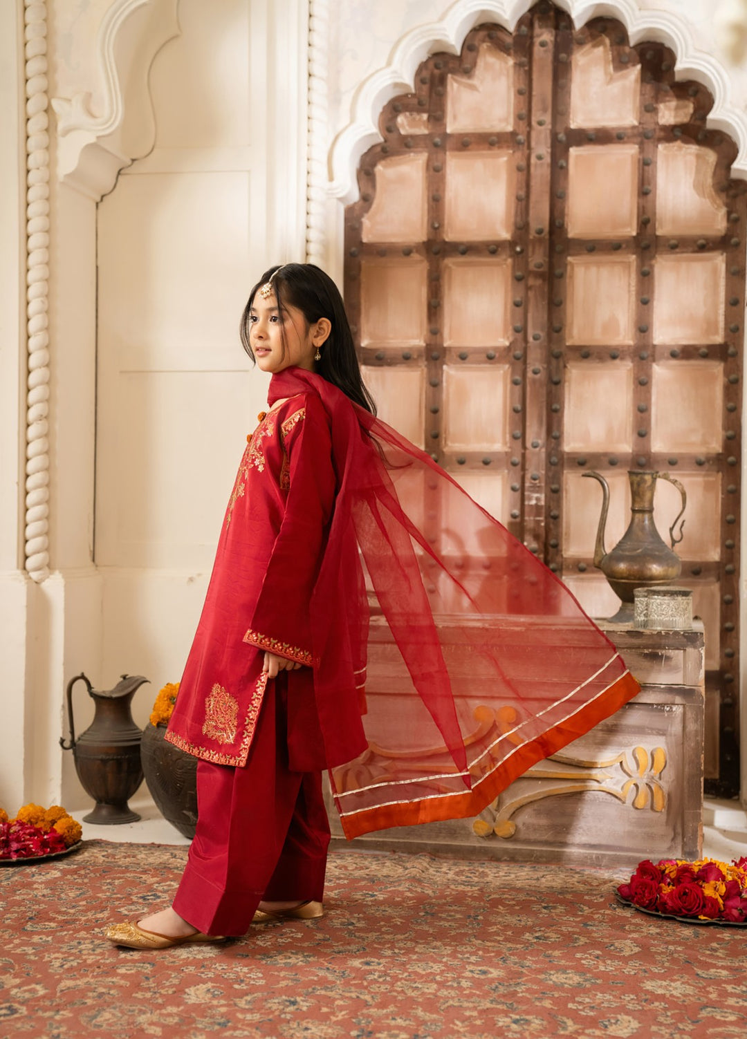 Mini Mefil by Pashmire RTW Embroidered Silk 3 Piece Suit Raahi Festive Collection