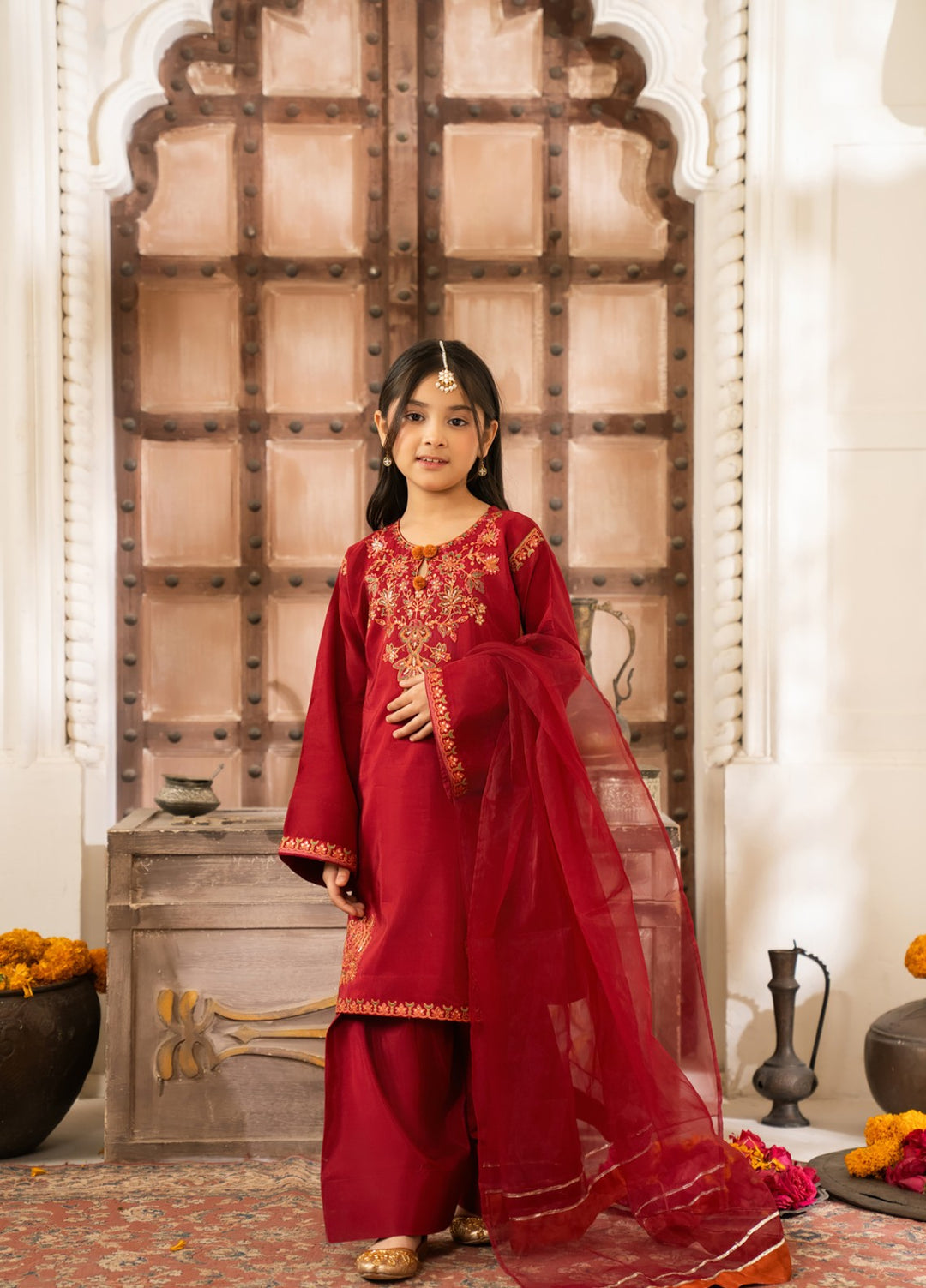Mini Mefil by Pashmire RTW Embroidered Silk 3 Piece Suit Raahi Festive Collection