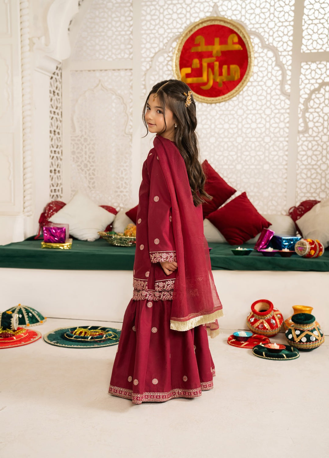 Mini Mefil by Pashmire RTW Embroidered Silk 3 Piece Suit Mehre Nisa Festive Collection